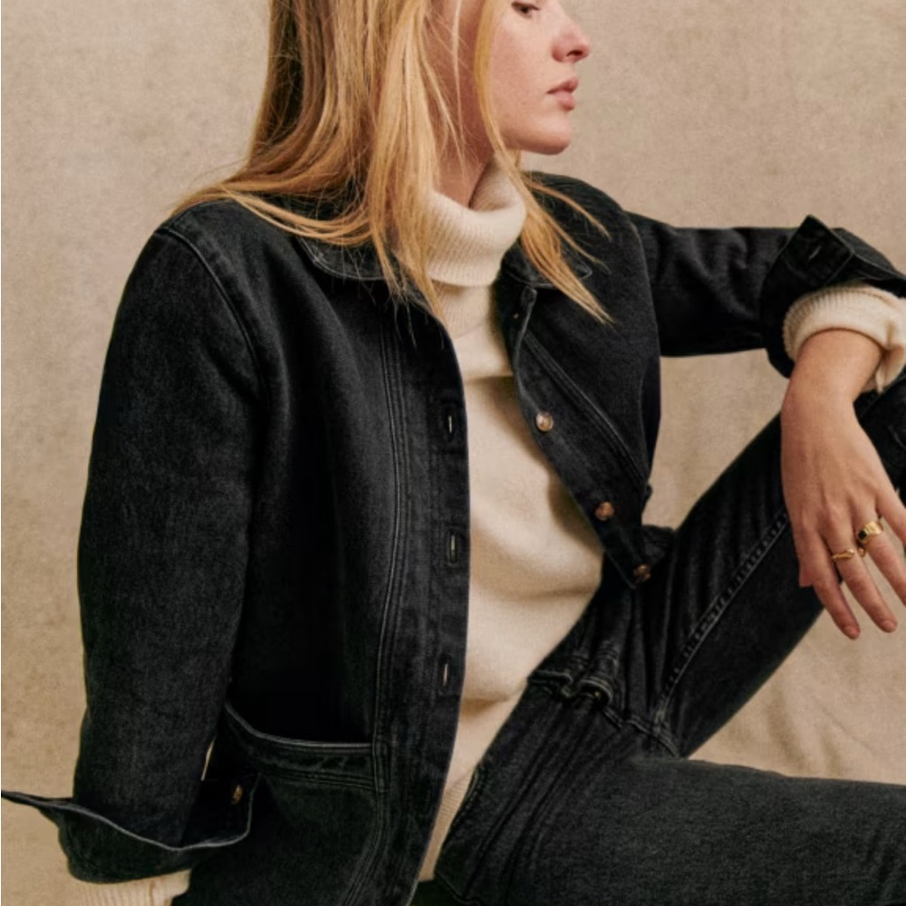 Sezane Women's Black Denim Will Jacket